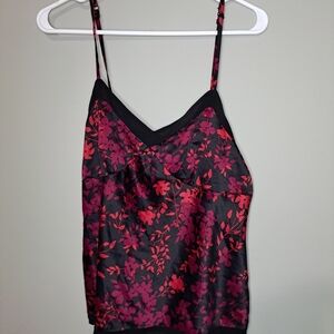 Floral Black and Red Women's Top